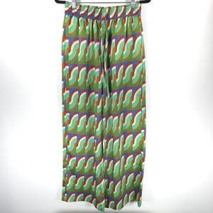 NWT ZARA Pants Pull On Wide Leg Satin Effect Aztec Pucci Printed 9006/175 MEDIUM